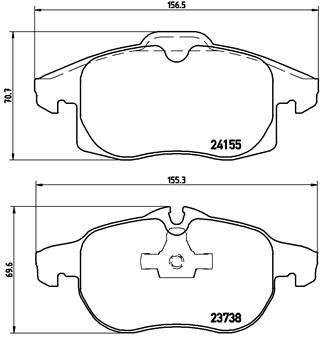 A.B.S. P 10 011 BREMBO BREMSBELÄGE, RICHTUNGSGEBUNDEN Bremsbelagsatz, Scheibenbremse